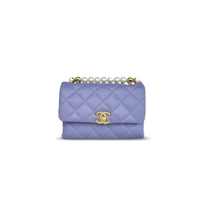 CHANEL 24A PEARL HANDLE FLAP BAG AS2481 (19*13*7cm)